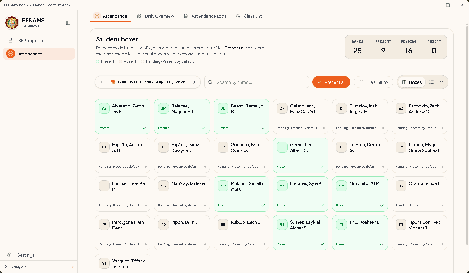 DepEd School Form 2 Automation & Attendance system screenshot 3