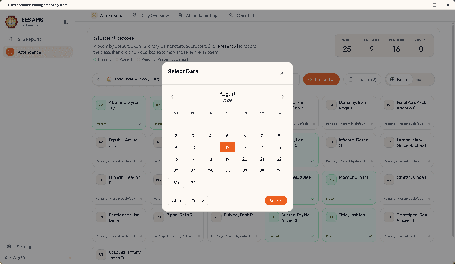 DepEd School Form 2 Automation & Attendance system screenshot 5