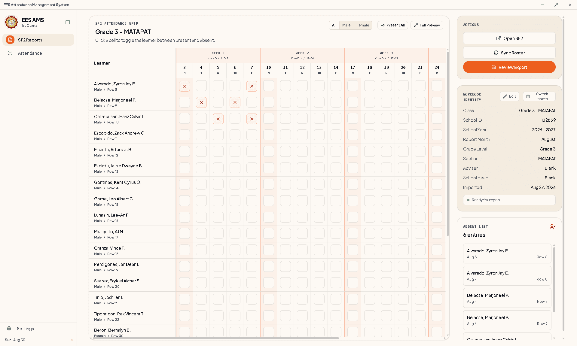 DepEd School Form 2 Automation & Attendance system screenshot 6